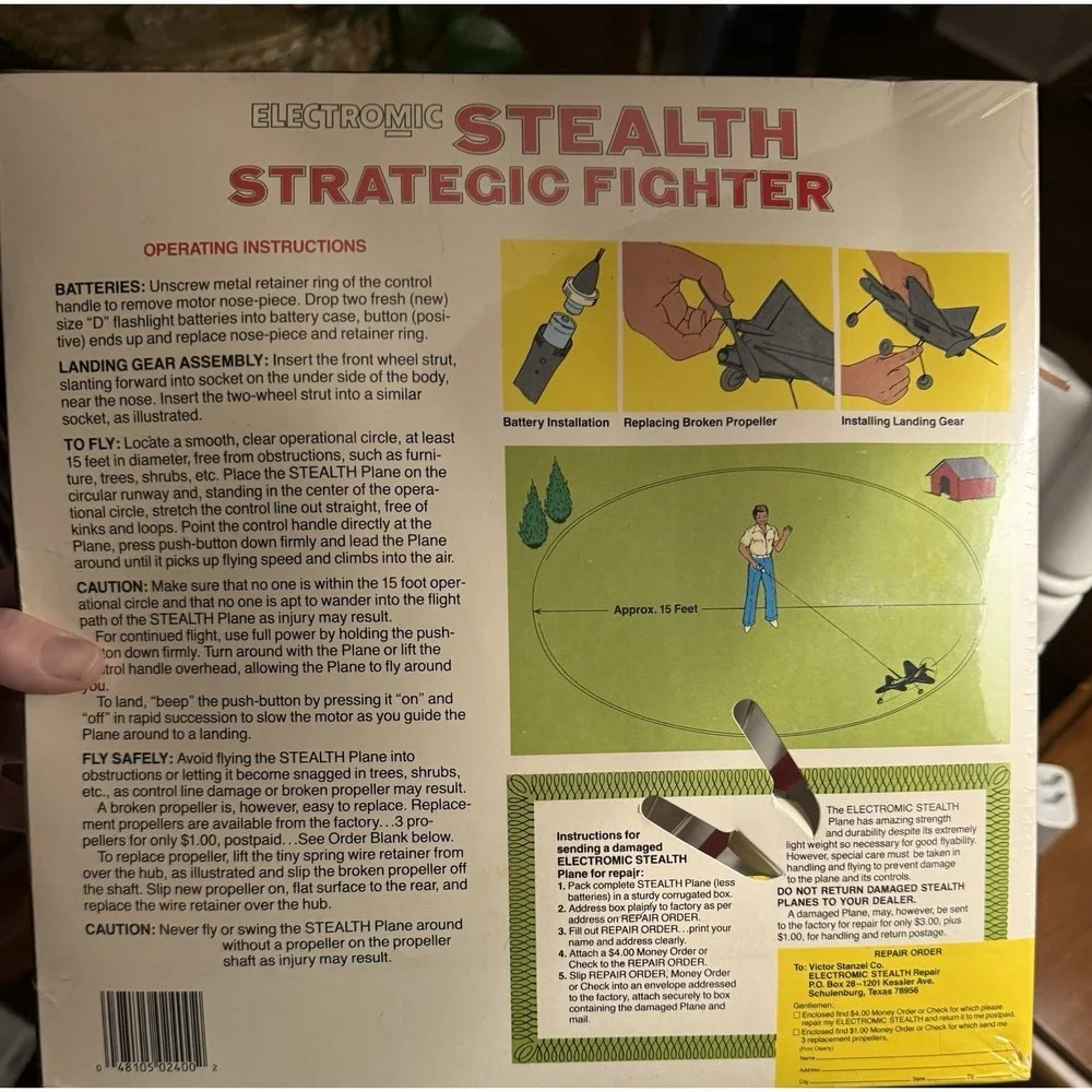 Vintage ELECTOMIC Trigger BLACK Stealth Fighter Jet Plane ✈️ Toy!- Sealed